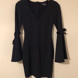 Black Flounce Sleeve Dress